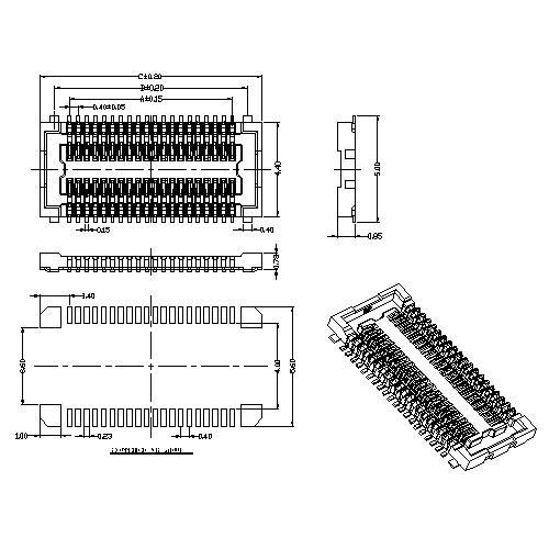 0.4mm Board to Board connector,Female,mating Height 1.0mm BB0.4F-1.0XXX02