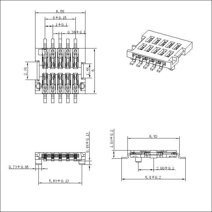 1.0mm Board To Board Male Mating Height=7.65/12.65mm BB1.0M-XXXX01