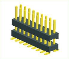 2.00mm Pin Header Dual Row Double Plastic SMT