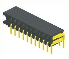 Ingresso laterale ad angolo a doppia fila con testata femmina da 2,54 mmH:5.9